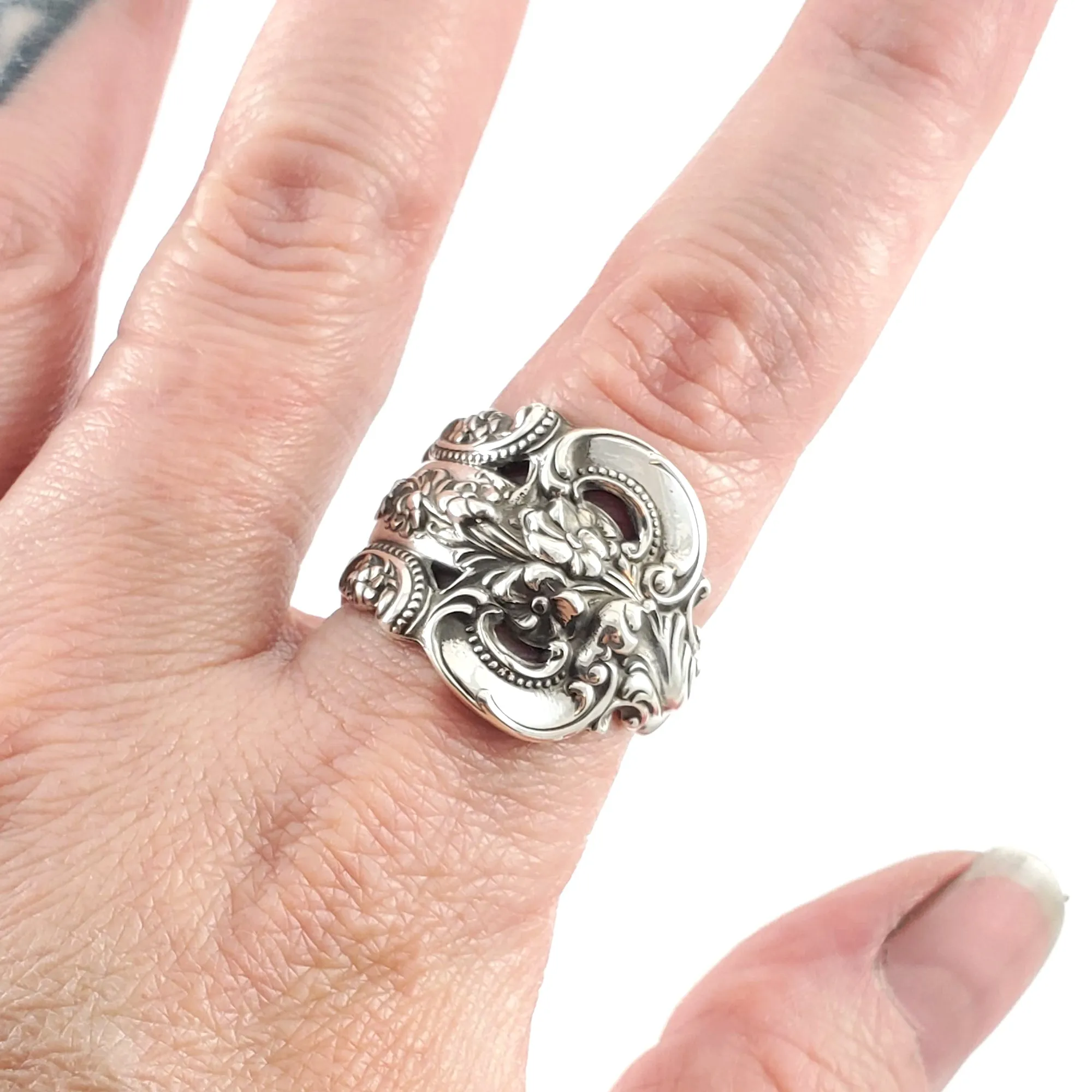 Grande Baroque Wallace Sterling Silver Spoon Ring