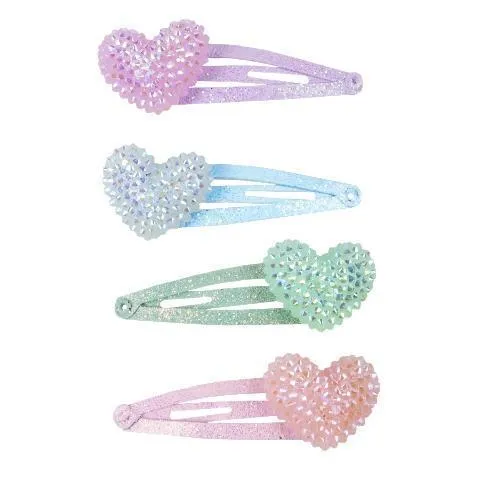 Great Pretenders Sparkle Heart Bobble Hair Clips 4pk - Assorted