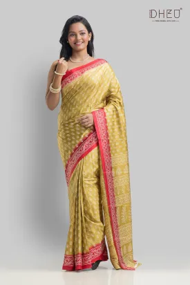 Handloom Printed Silk Saree