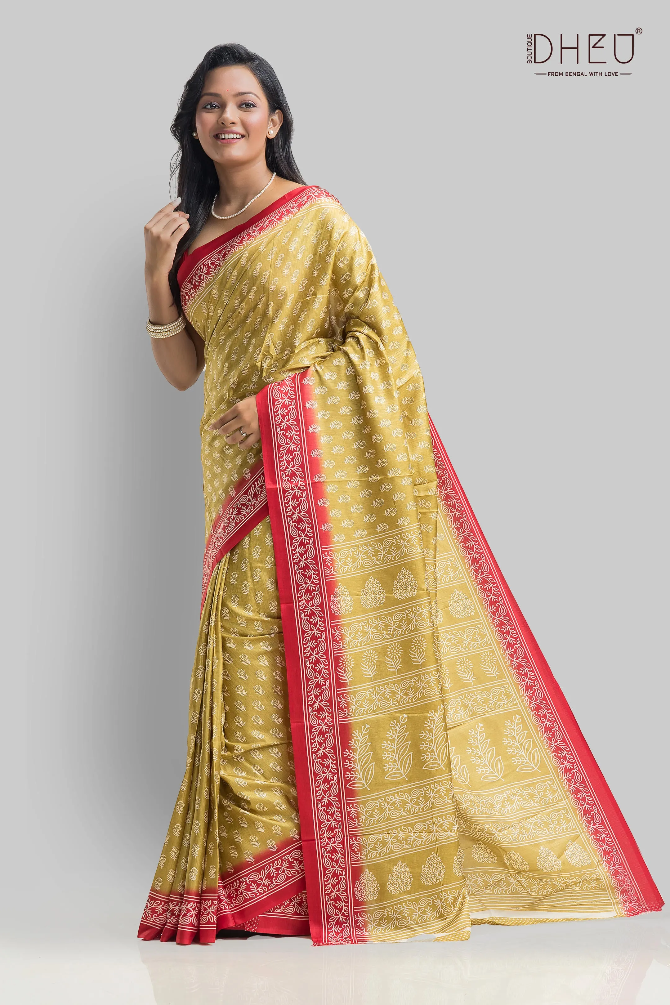 Handloom Printed Silk Saree