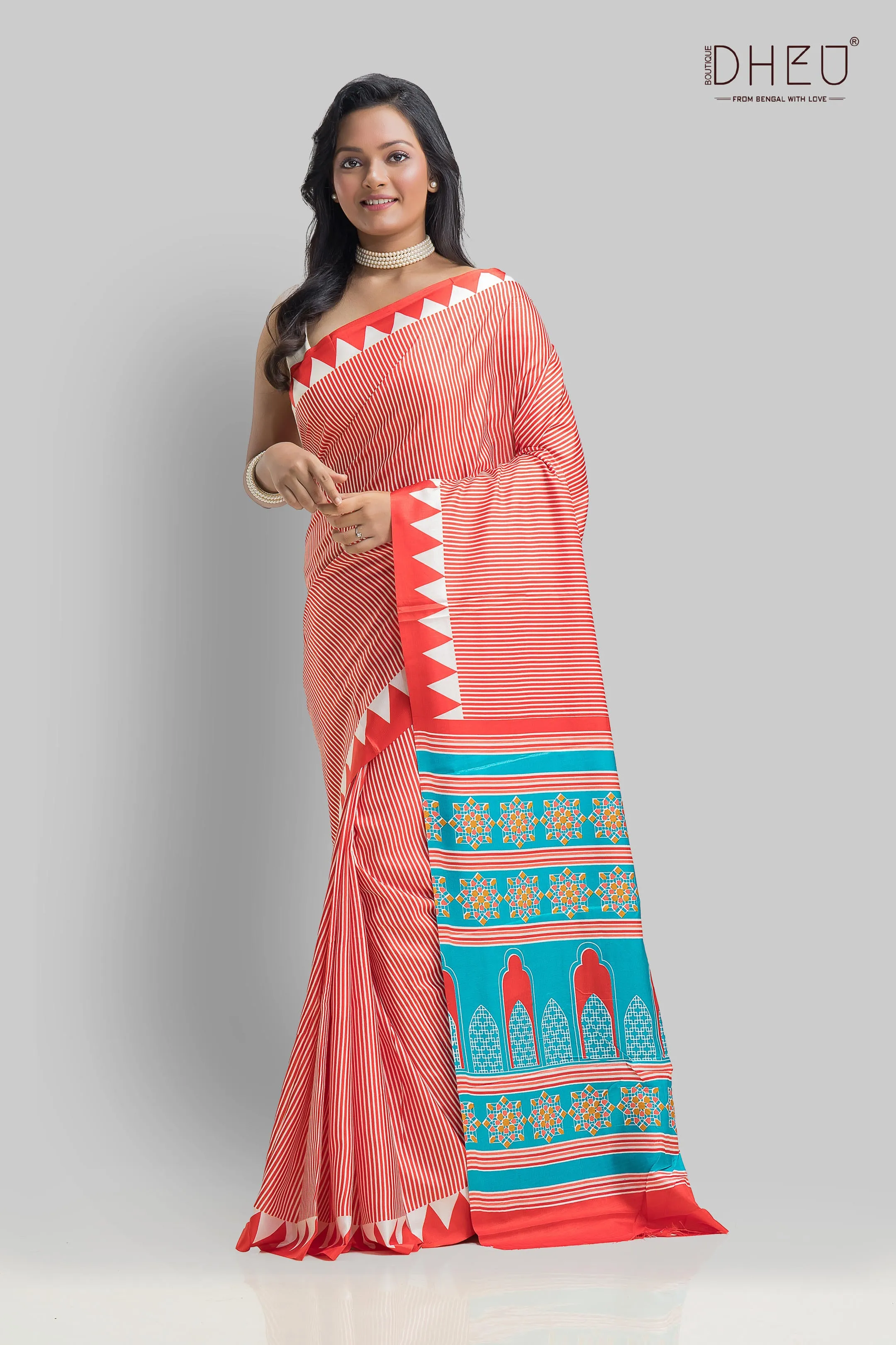 Handloom Printed Silk Saree