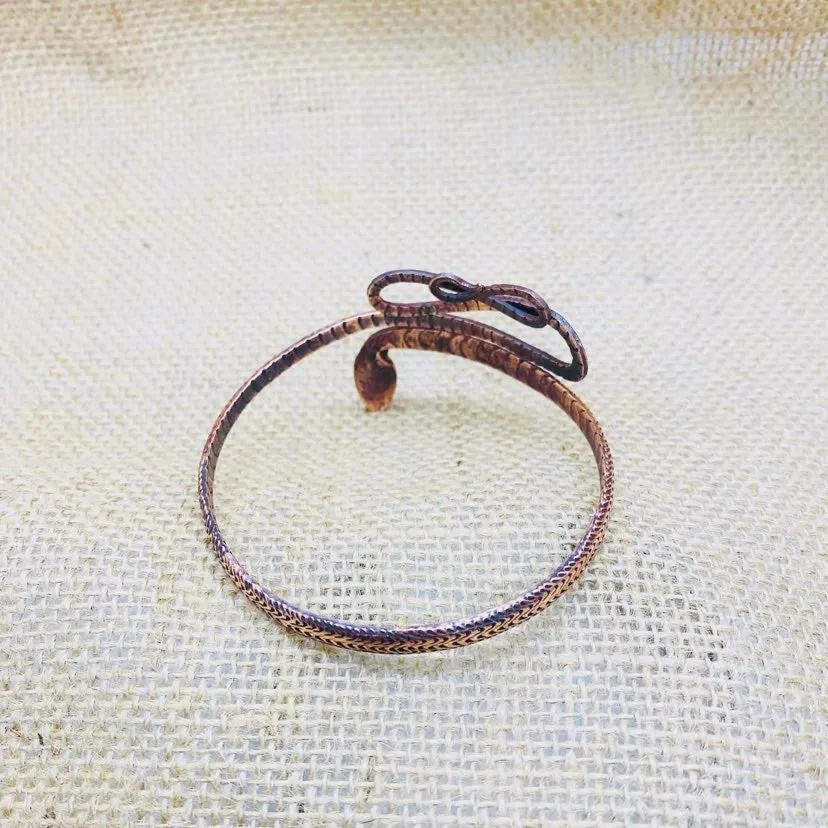 Handmade Copper Dragon Barcelet, Protection Bracelet, Tibetan Dragon Copper Cuff, Metal Cuff, Therapeutic Bracelet, Vintage Dragon Bracelet