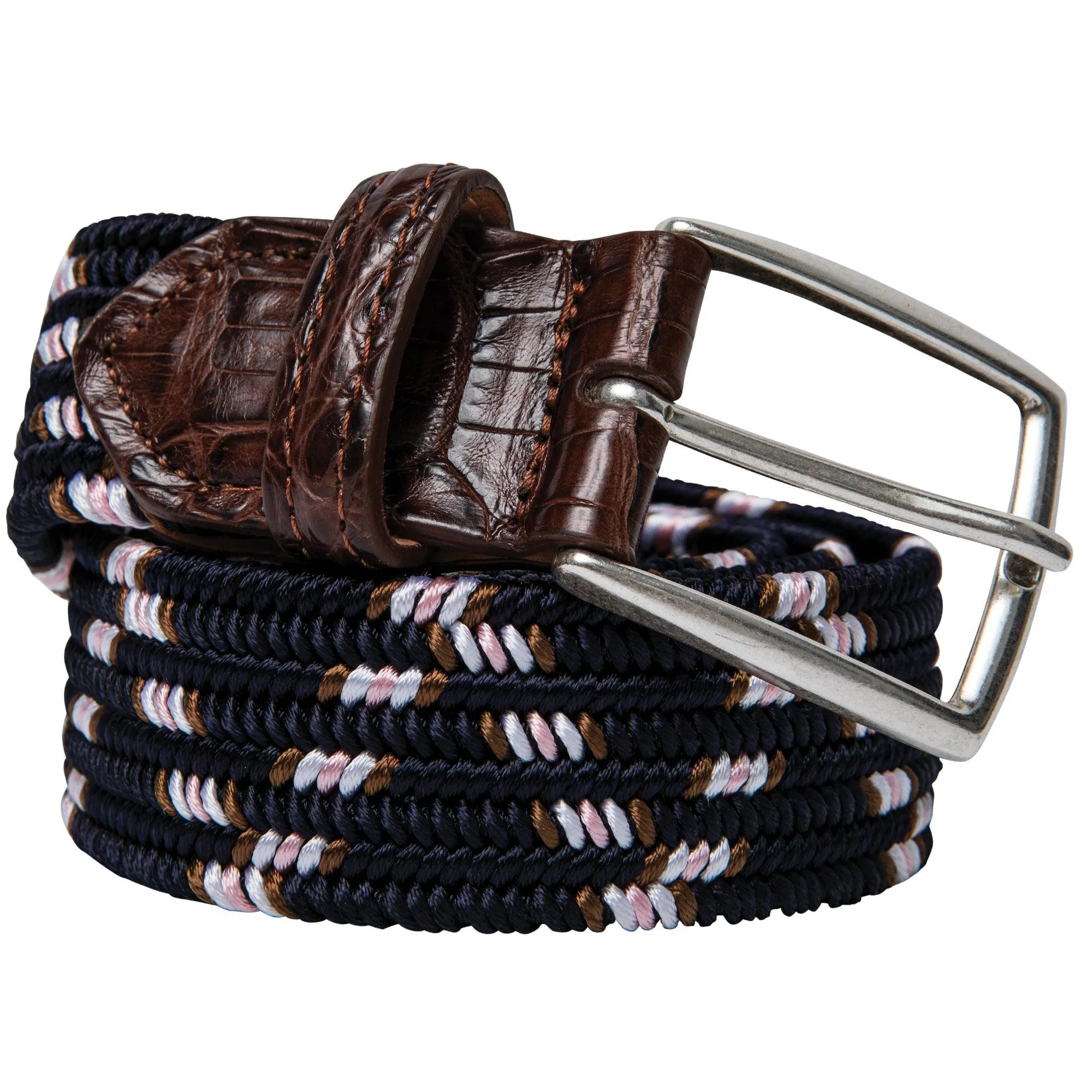 Hartford Stretch Belt with Crocodile Tabs