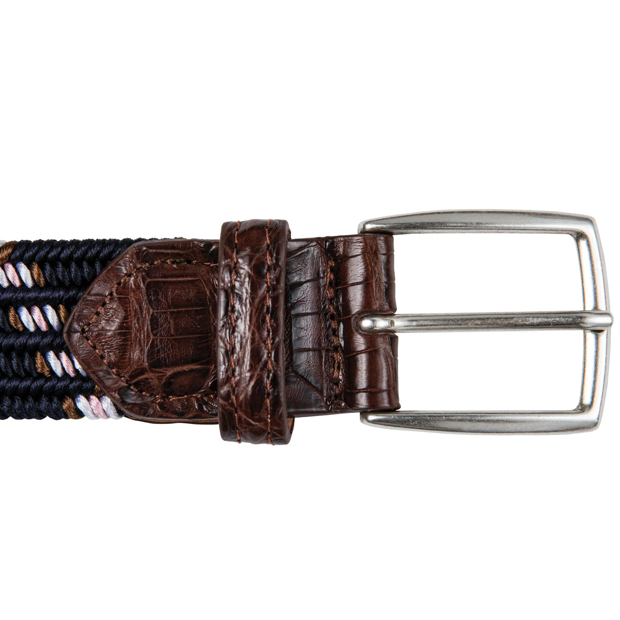 Hartford Stretch Belt with Crocodile Tabs