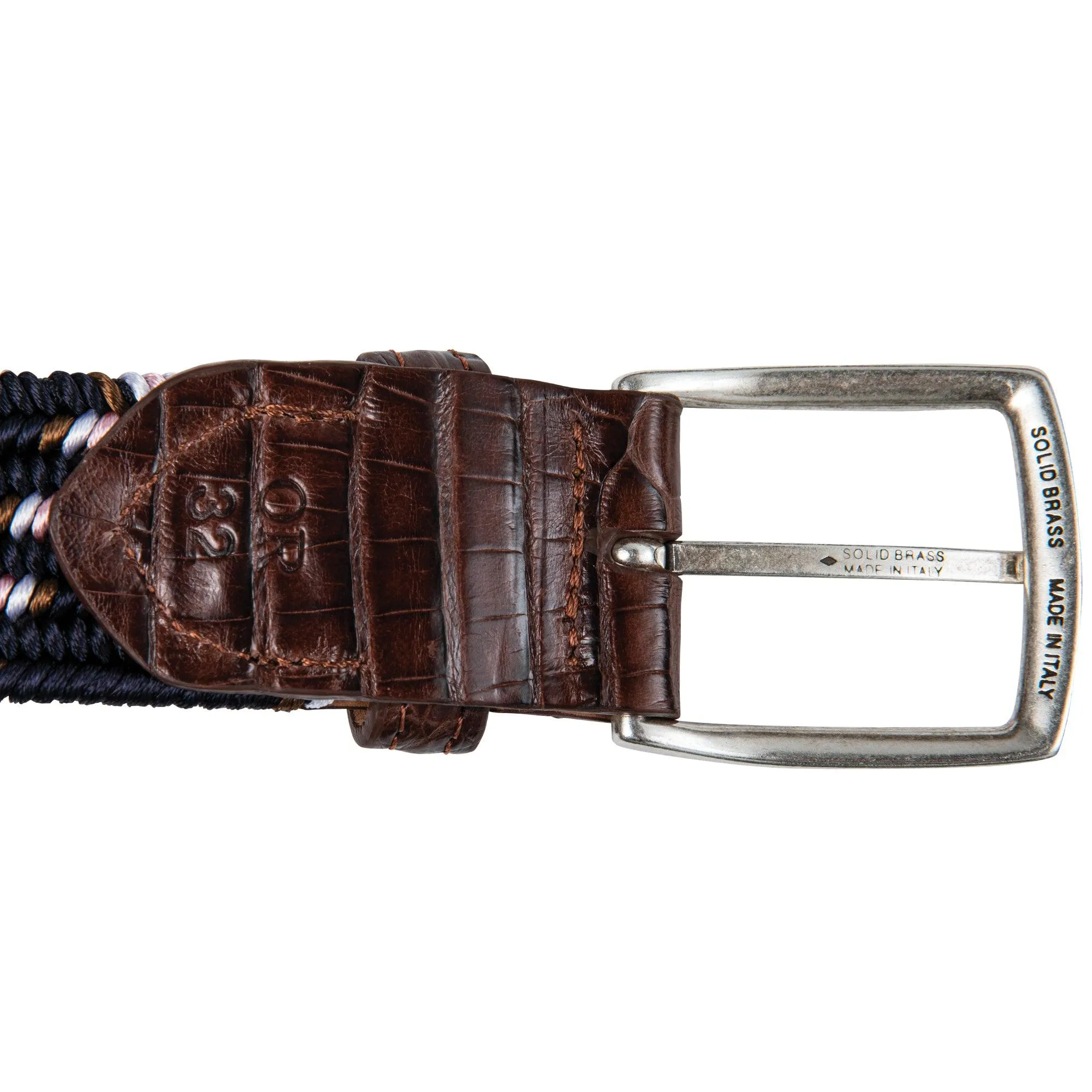 Hartford Stretch Belt with Crocodile Tabs