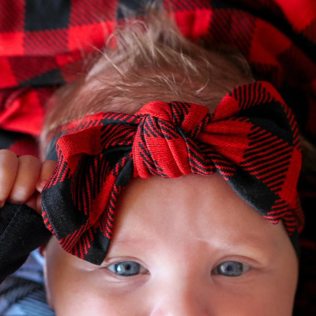 HEADBAND- Red Buffalo Plaid