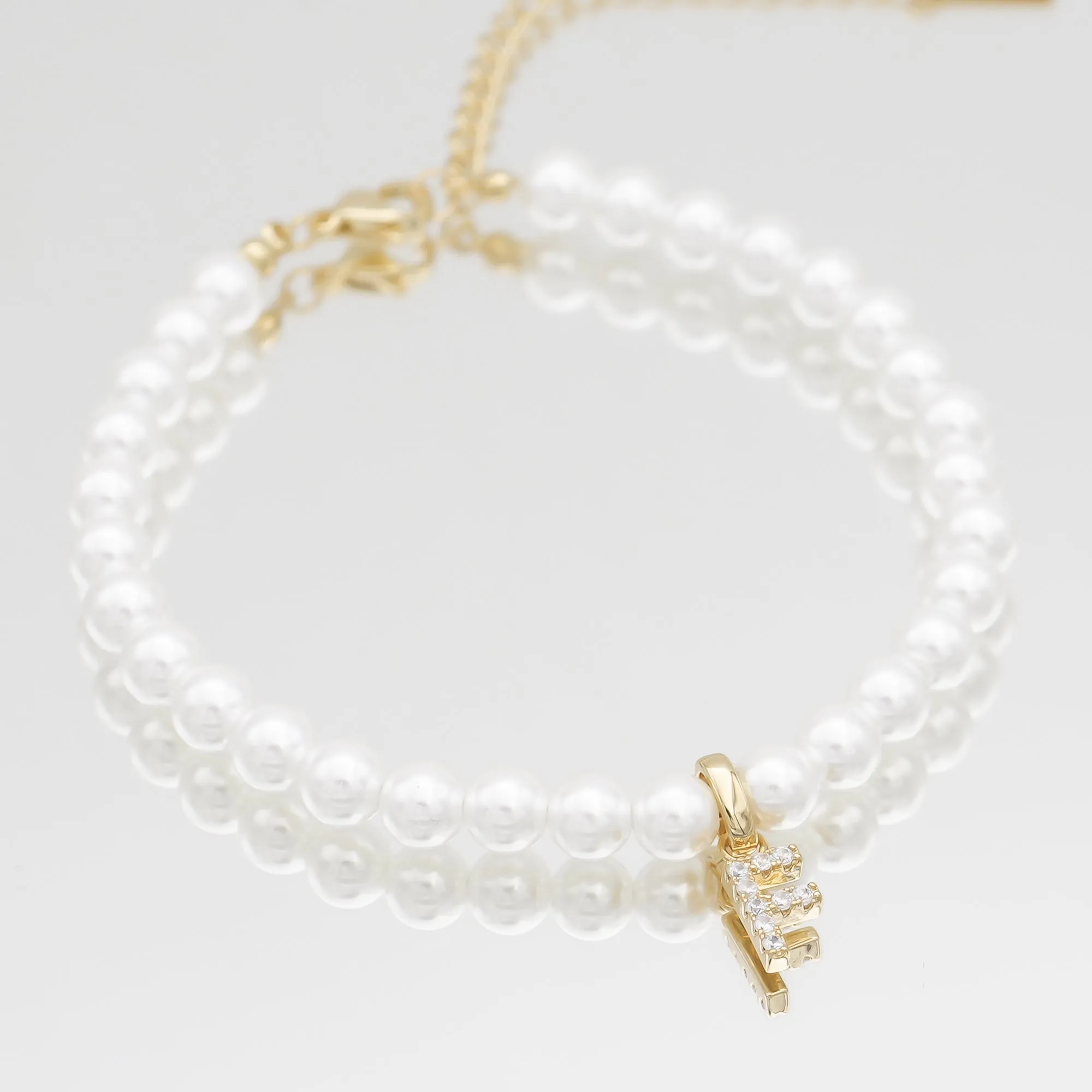 ICY Pearl Initial Bracelet