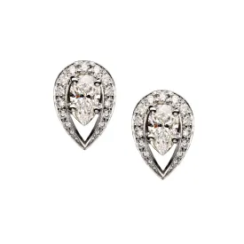 Interlocking Ariana Stud Earrings - 18ct White Gold & 1.31ct Diamond