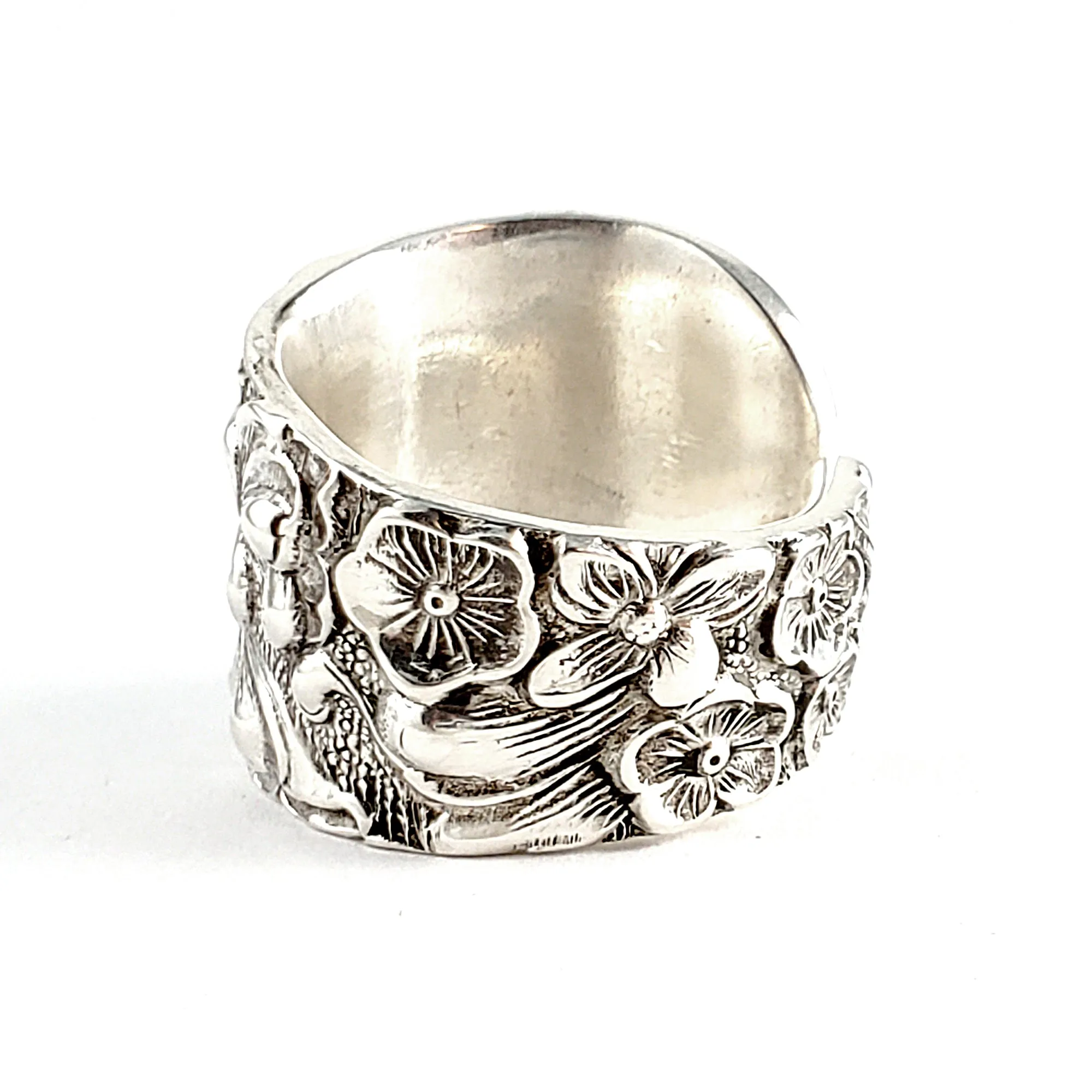 Kirk Stieff Rose Repousse Sterling Silver Spoon Ring