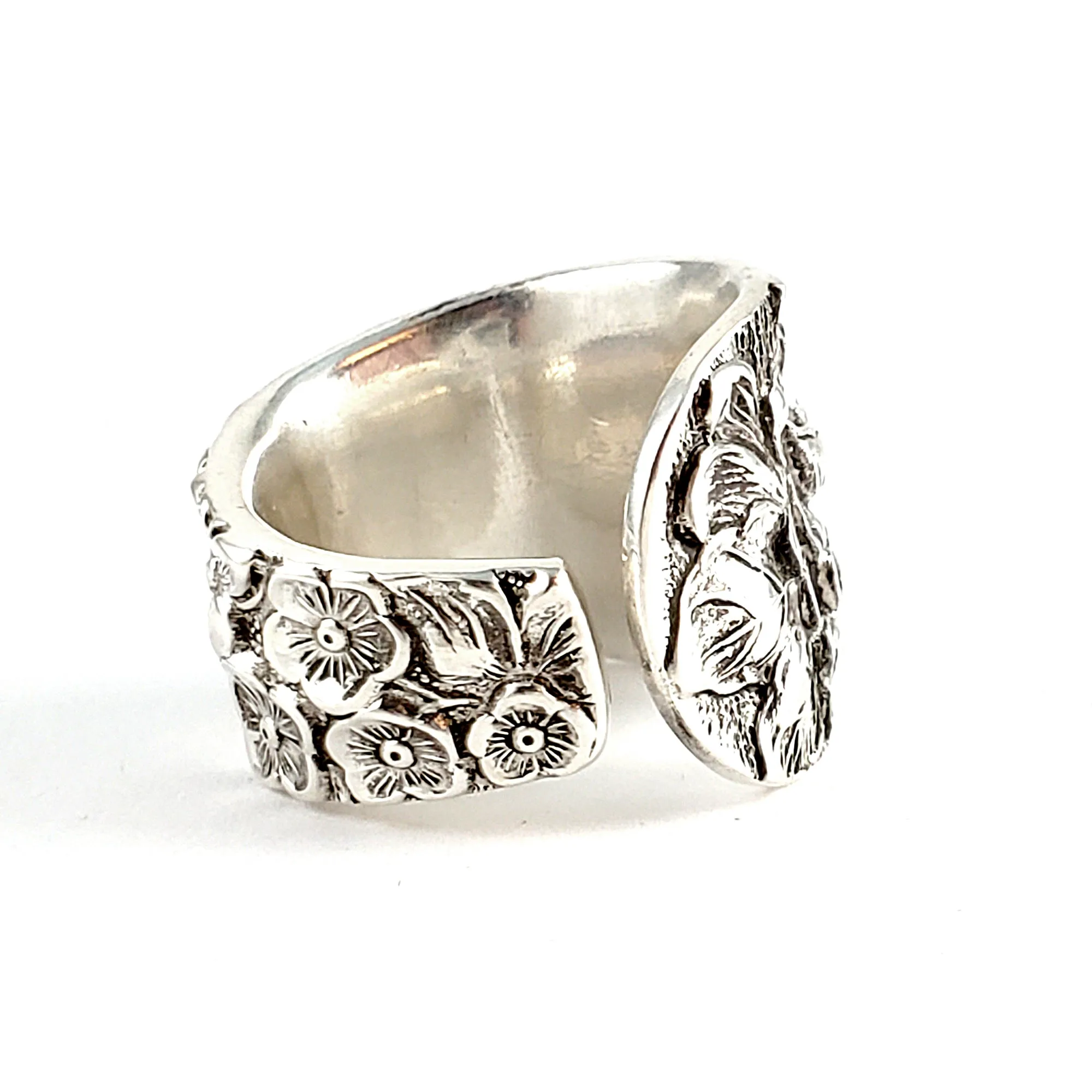 Kirk Stieff Rose Repousse Sterling Silver Spoon Ring