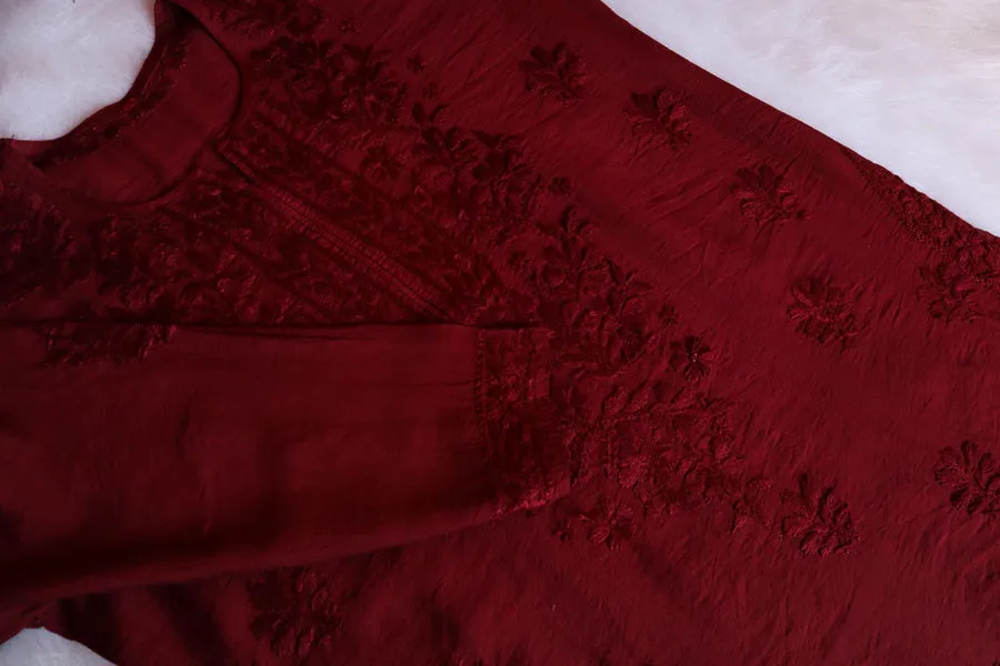 Kyra Chanderi Cotton Chikankari Kurti