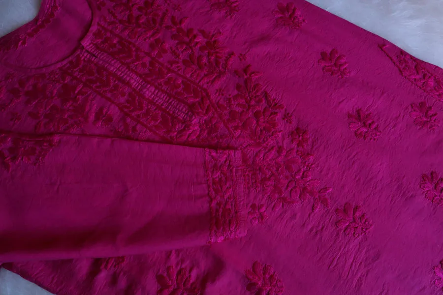 Kyra Chanderi Cotton Chikankari Kurti