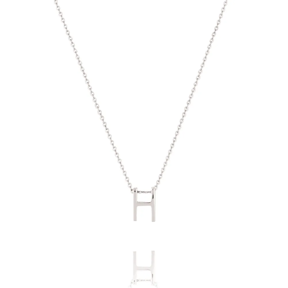 Linda Tahija Letter Necklace, Silver (A-Z)