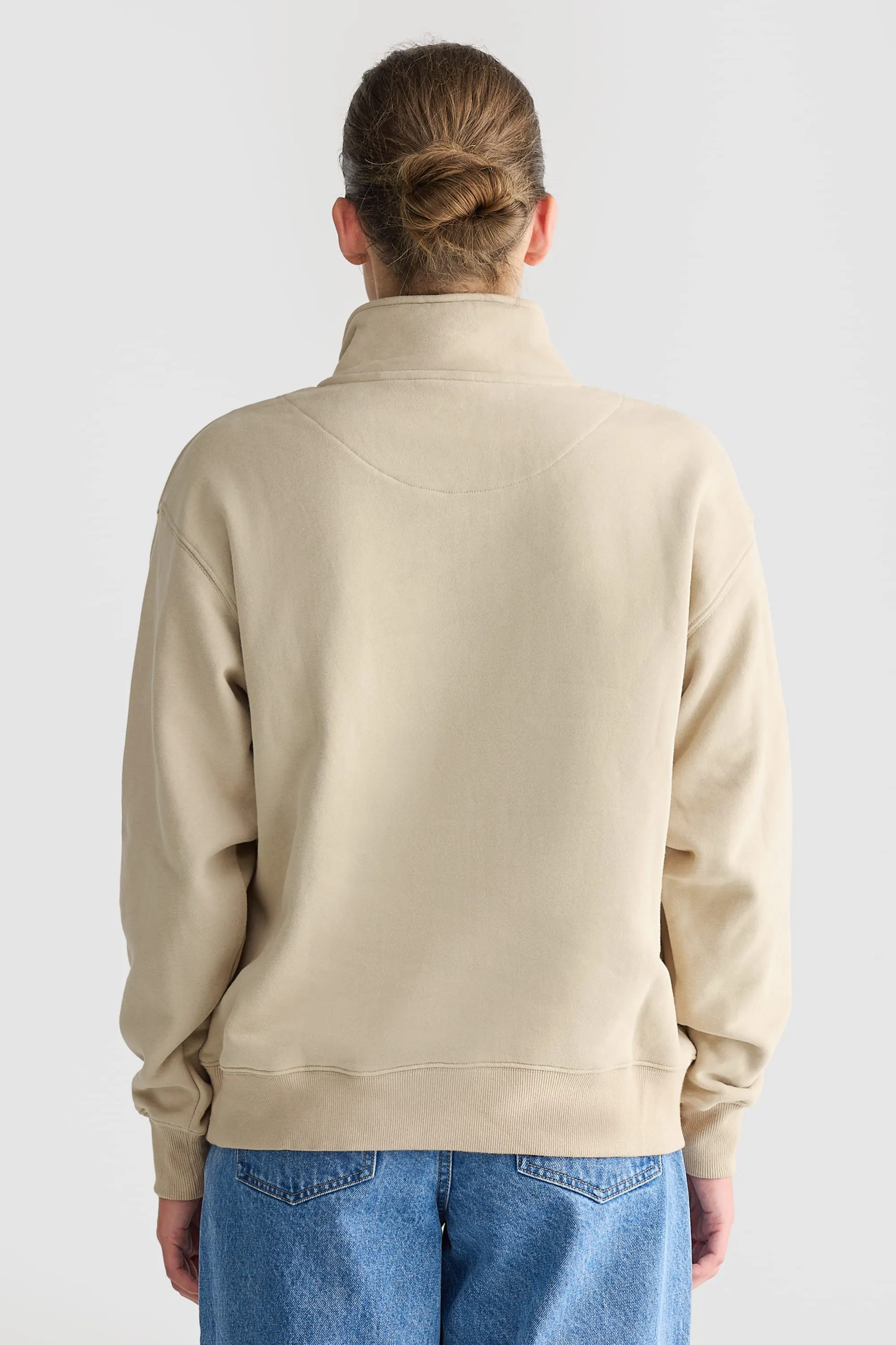 Logo Quarter Zip Taupe