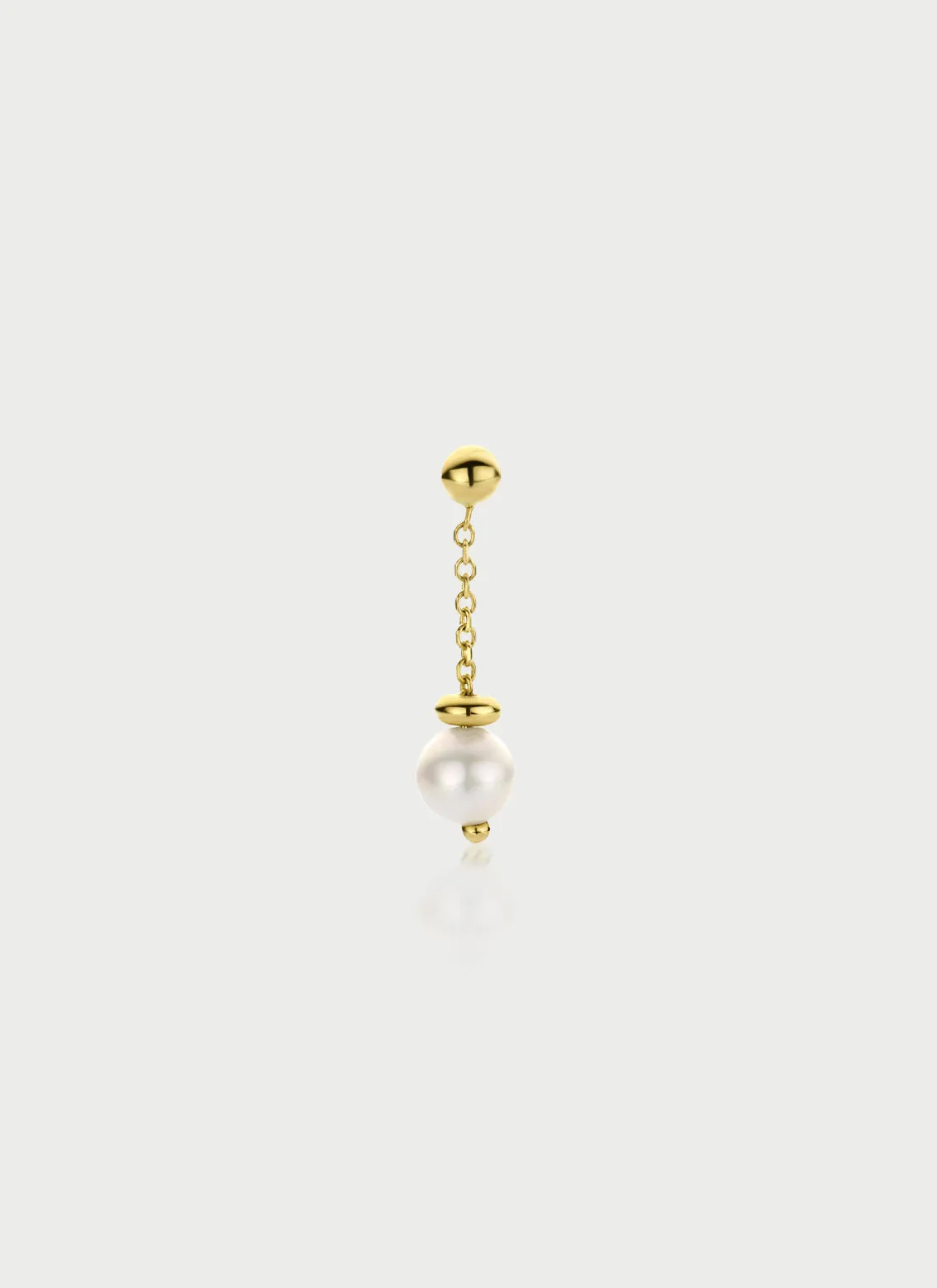 Mae pearl single earstud 14k gold