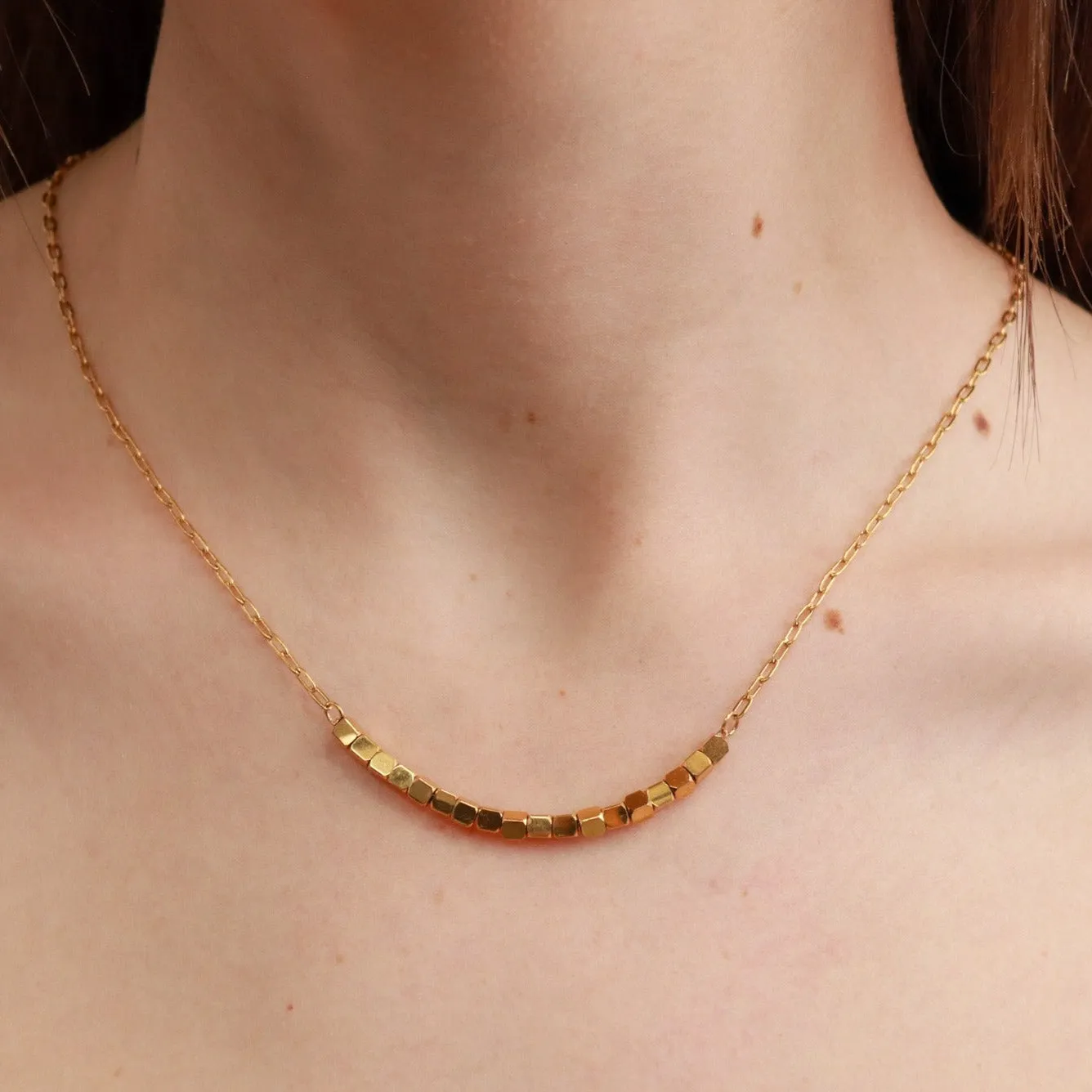 Mak | 18K Gold Plated Cube Choker