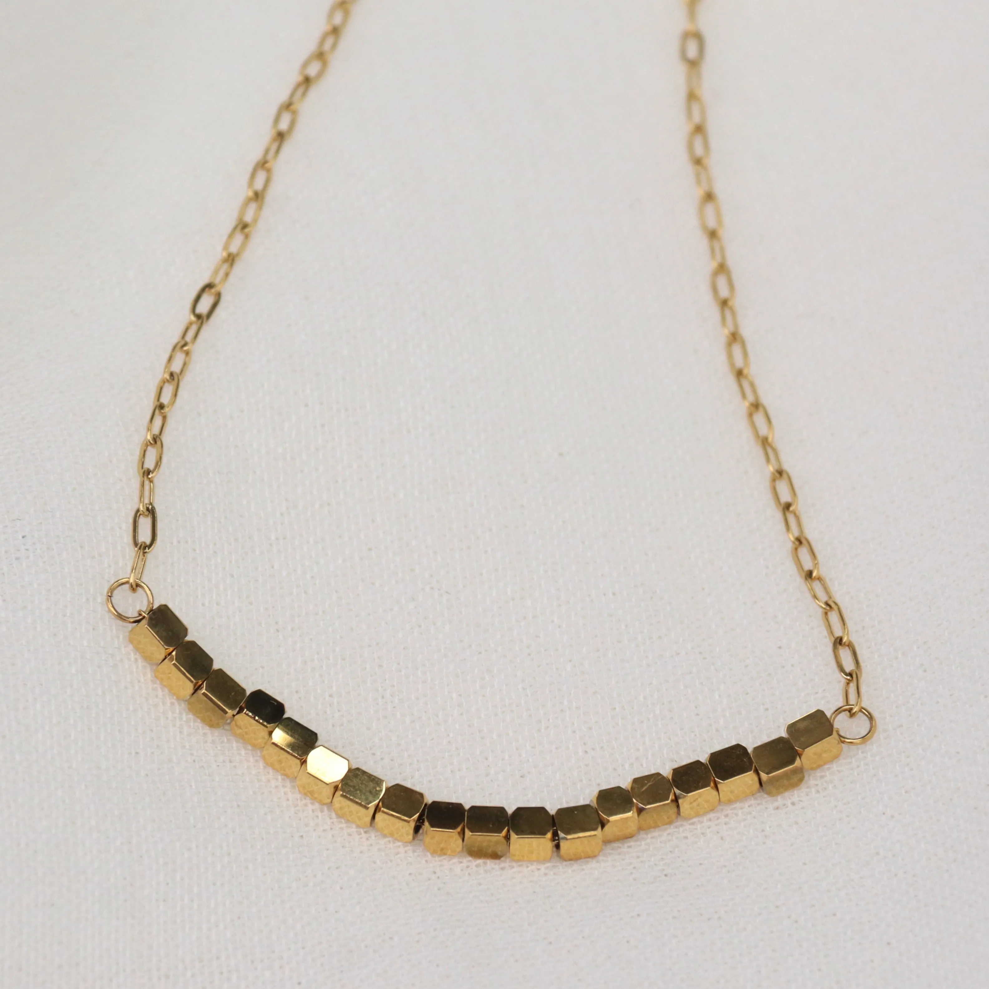 Mak | 18K Gold Plated Cube Choker