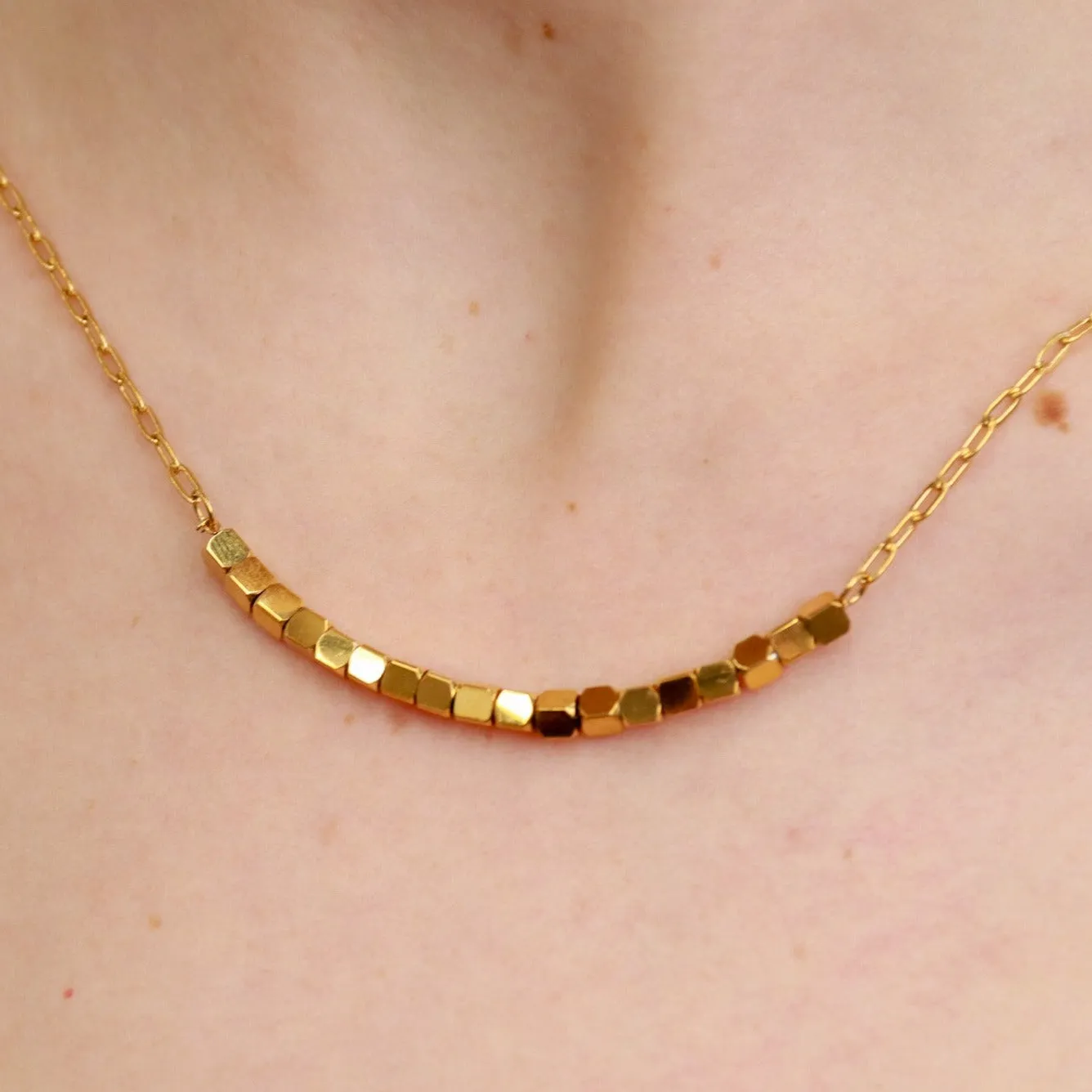 Mak | 18K Gold Plated Cube Choker