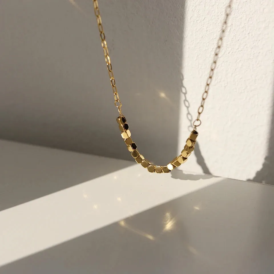 Mak | 18K Gold Plated Cube Choker