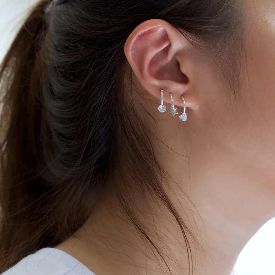 Mini Disc Hoop Earrings