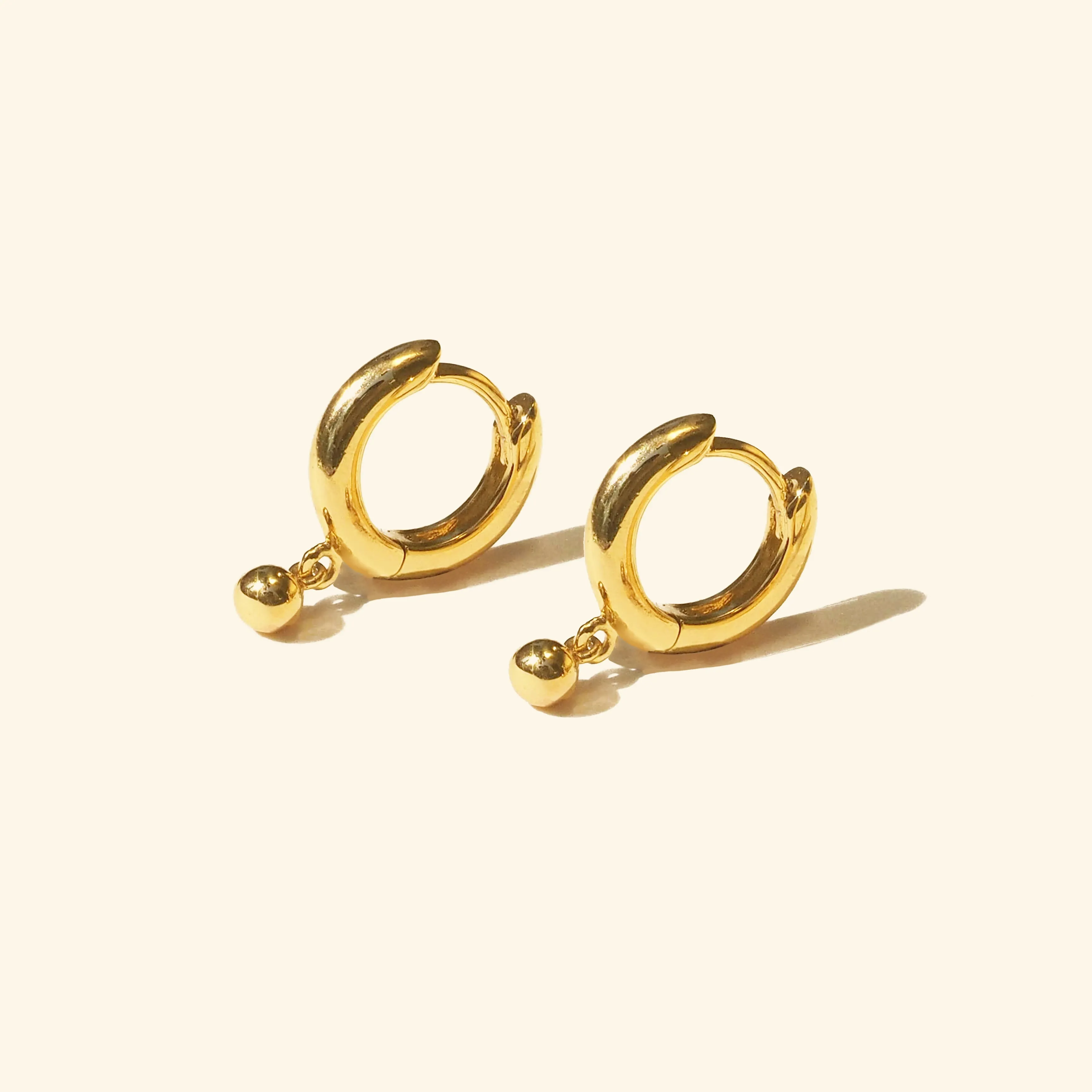 Minimal Drop Huggie Hoop Earrings