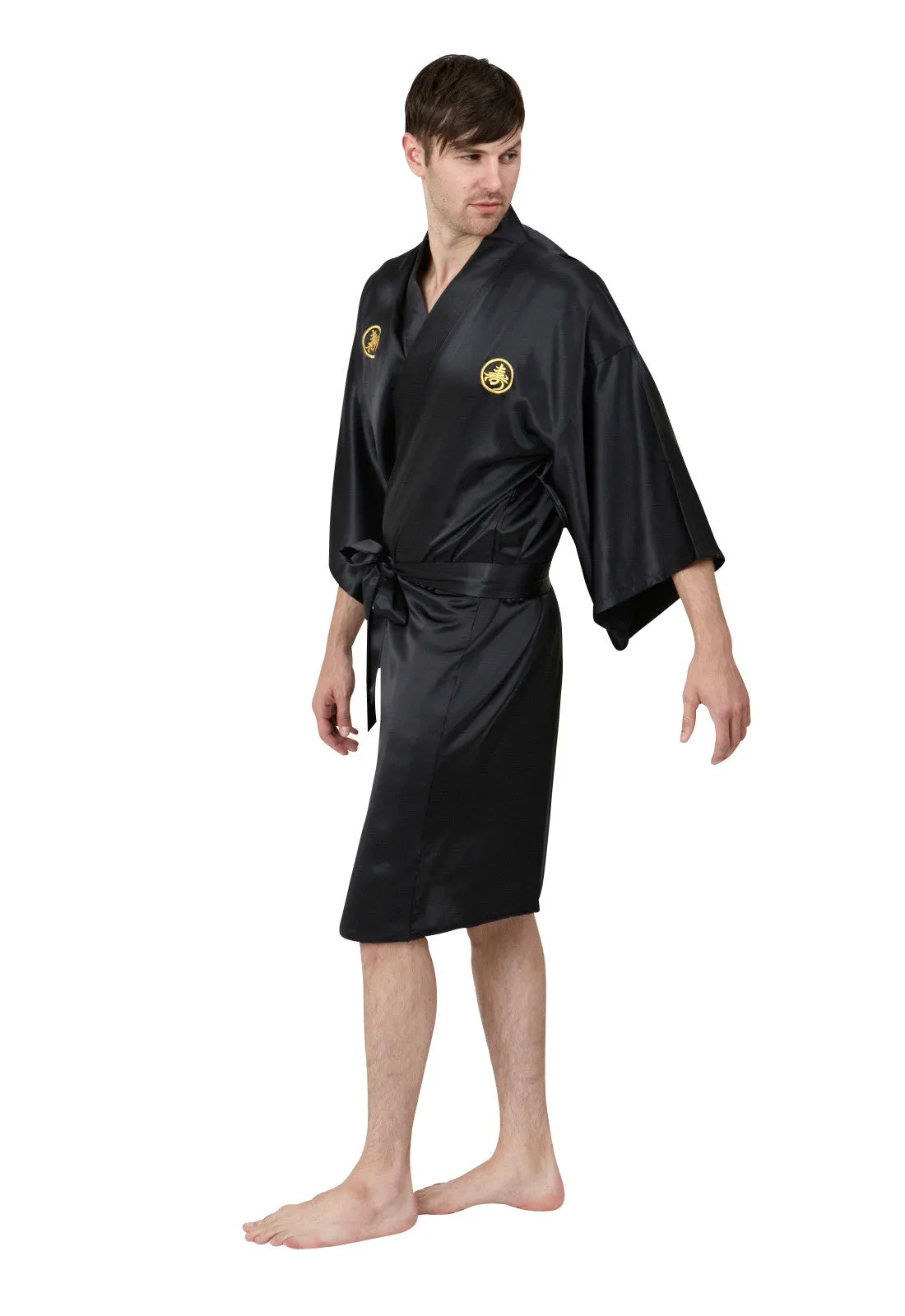 Mitsumon Mens Short Silk Kimono