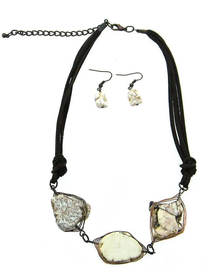 Montana West Chunky Stone Necklace Set