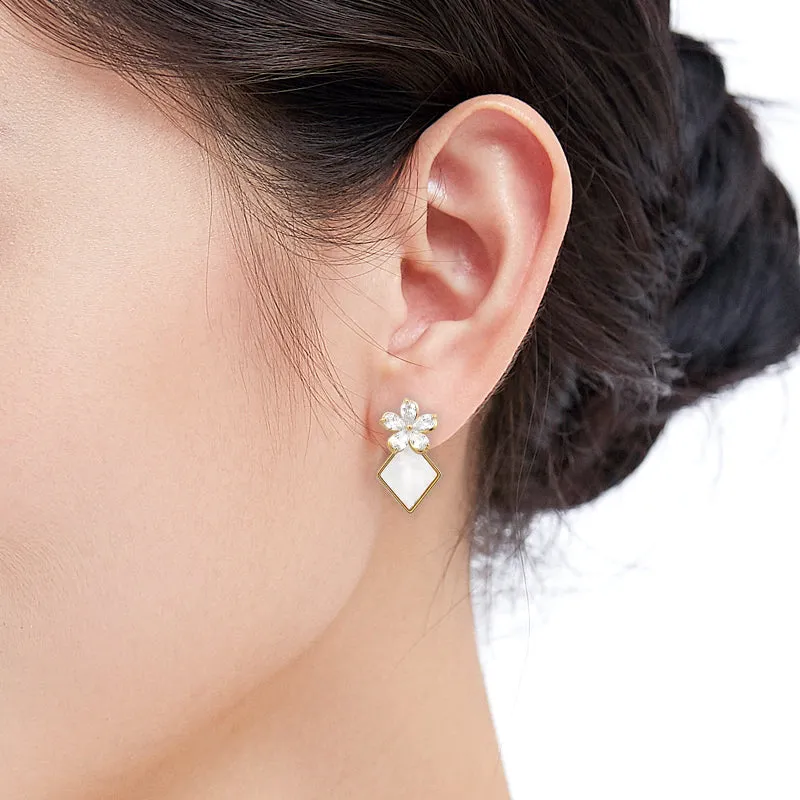 Mother of Pearl Gold Earrings