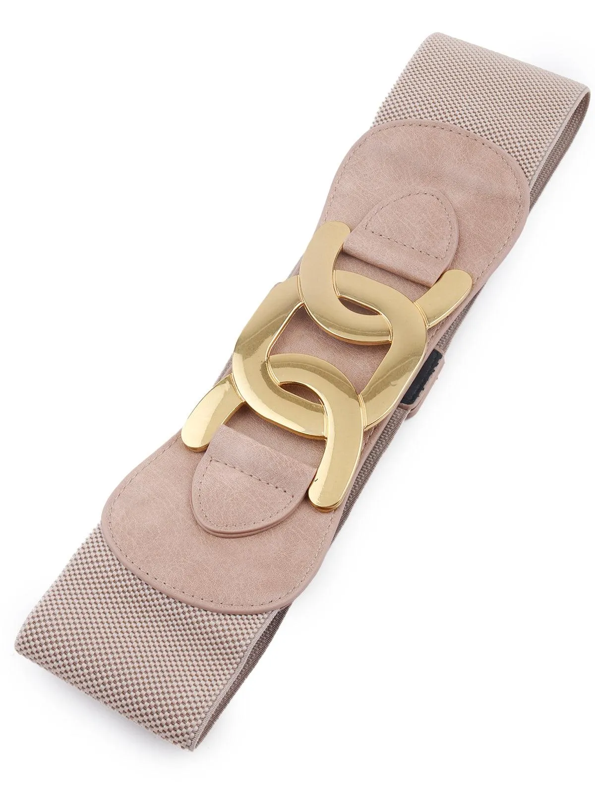 Odette Beige Colour Buckle Belt For Women