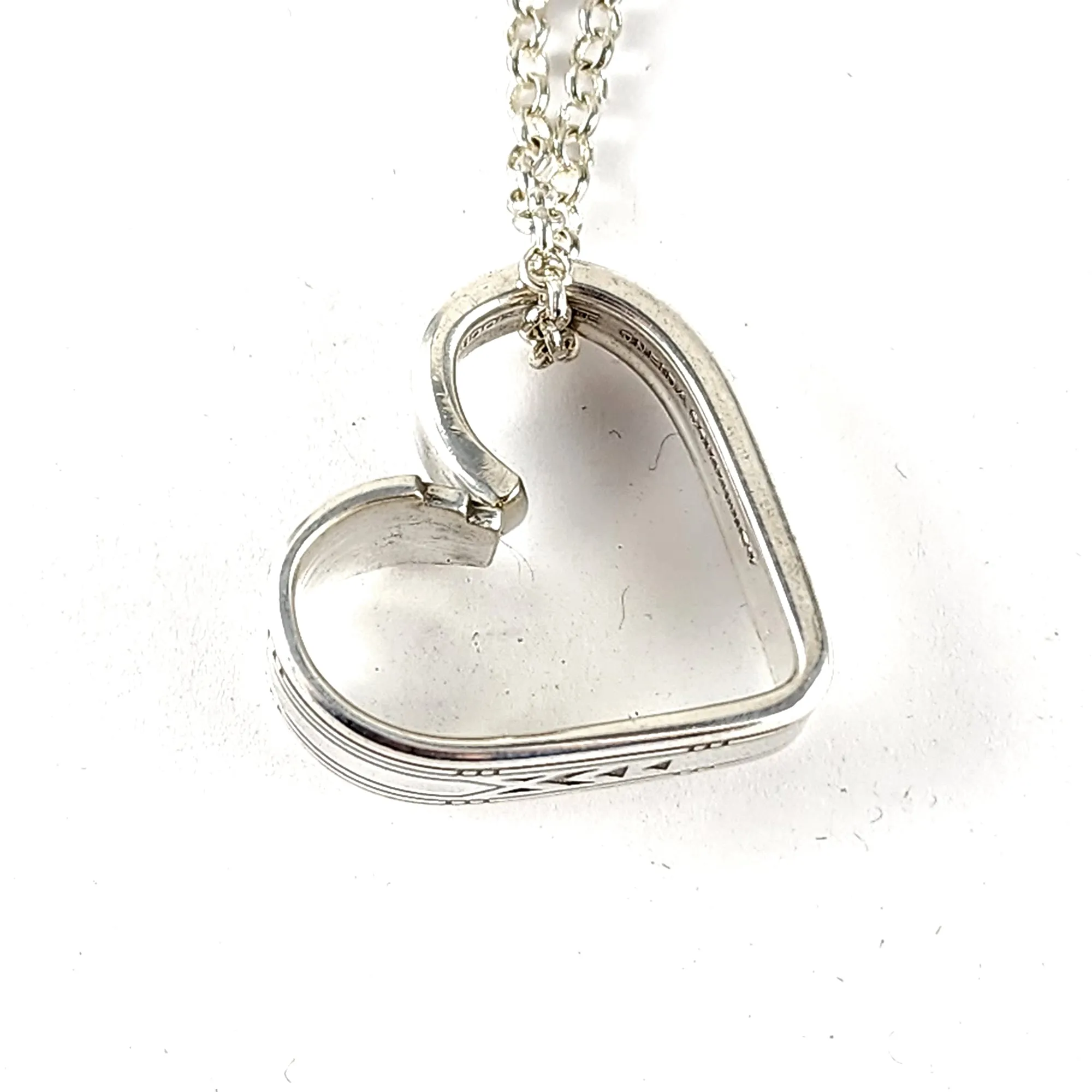 Oneida Friendship Medality Floating Heart Spoon Necklace