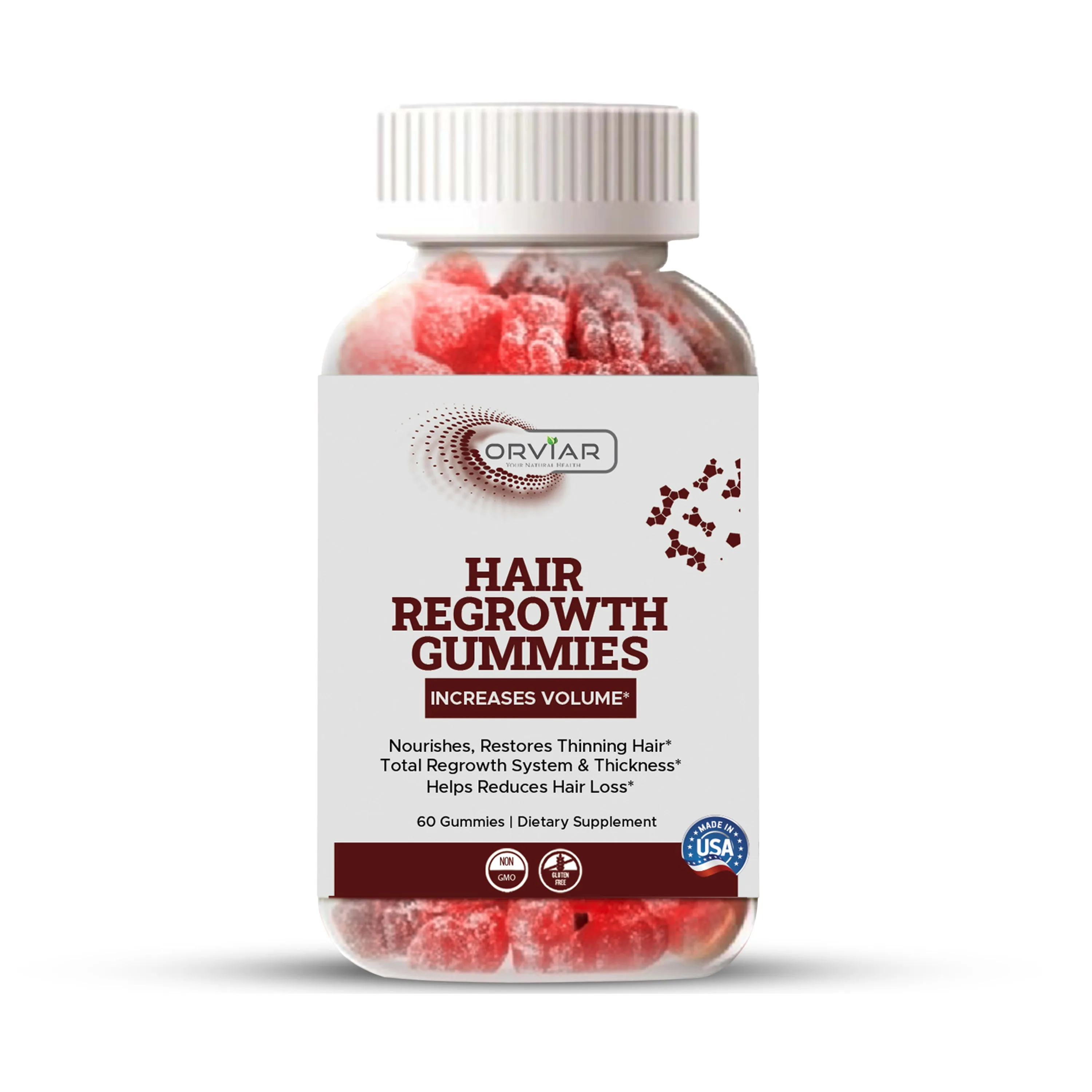 Orviar Anti-Hair Loss Supplement Hair Regrowth Gummies