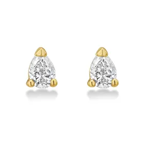 Pear Shape Diamond Micro Studs Earrings (0.20 ct.) in 14K Gold