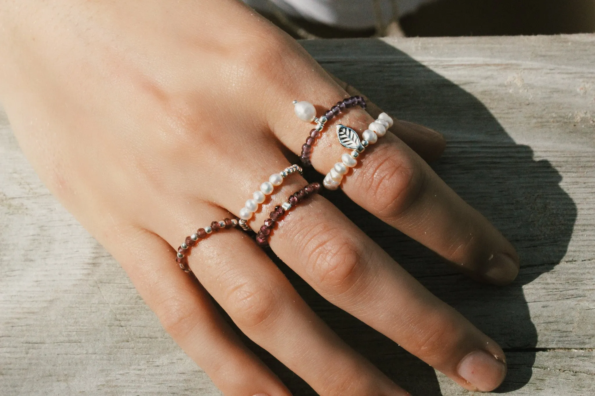 Pearl & Sterling Silver Stretch Ring