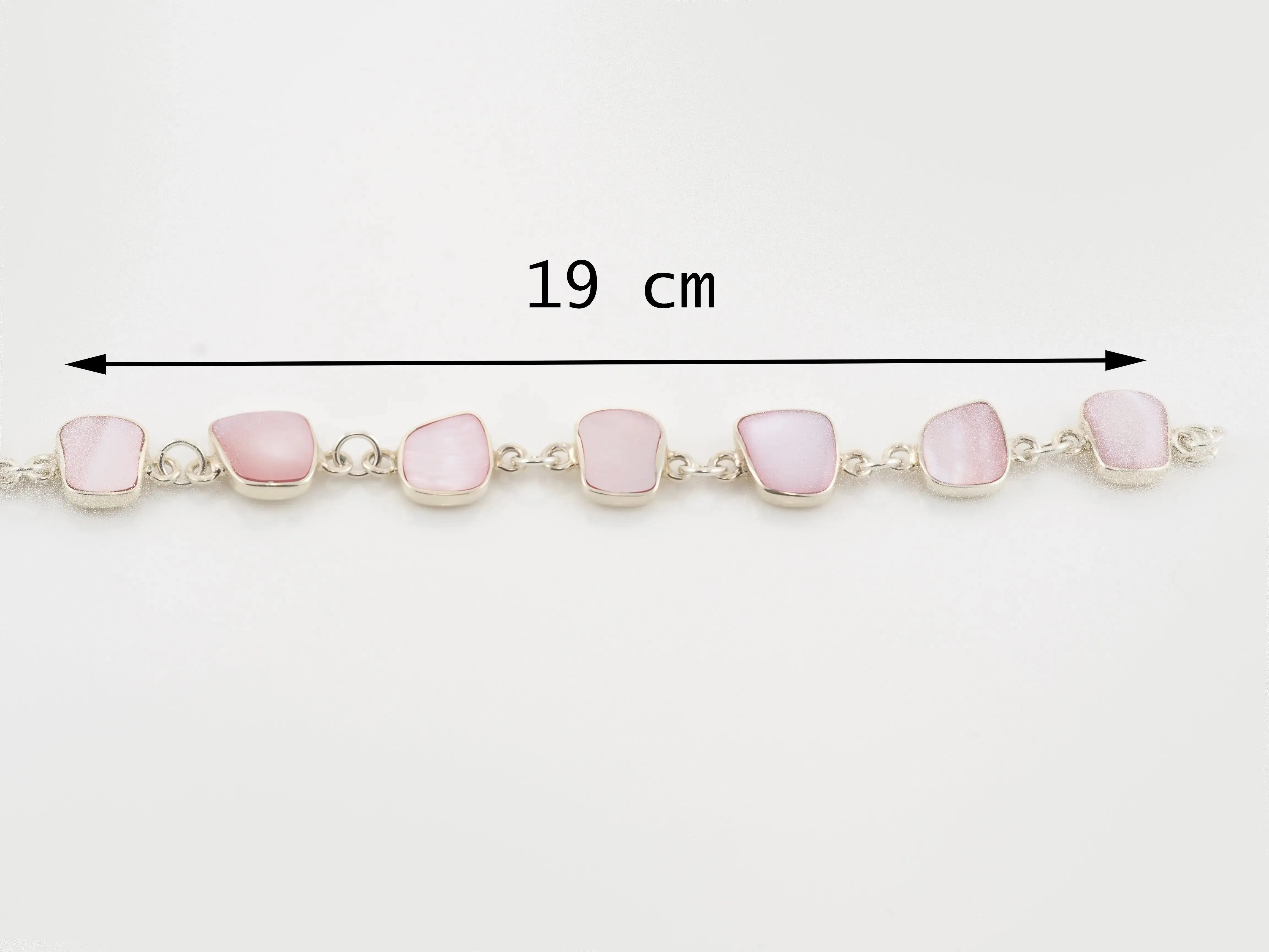 Pink Chunky Mother of Pearl Bracelet Heart Engraved