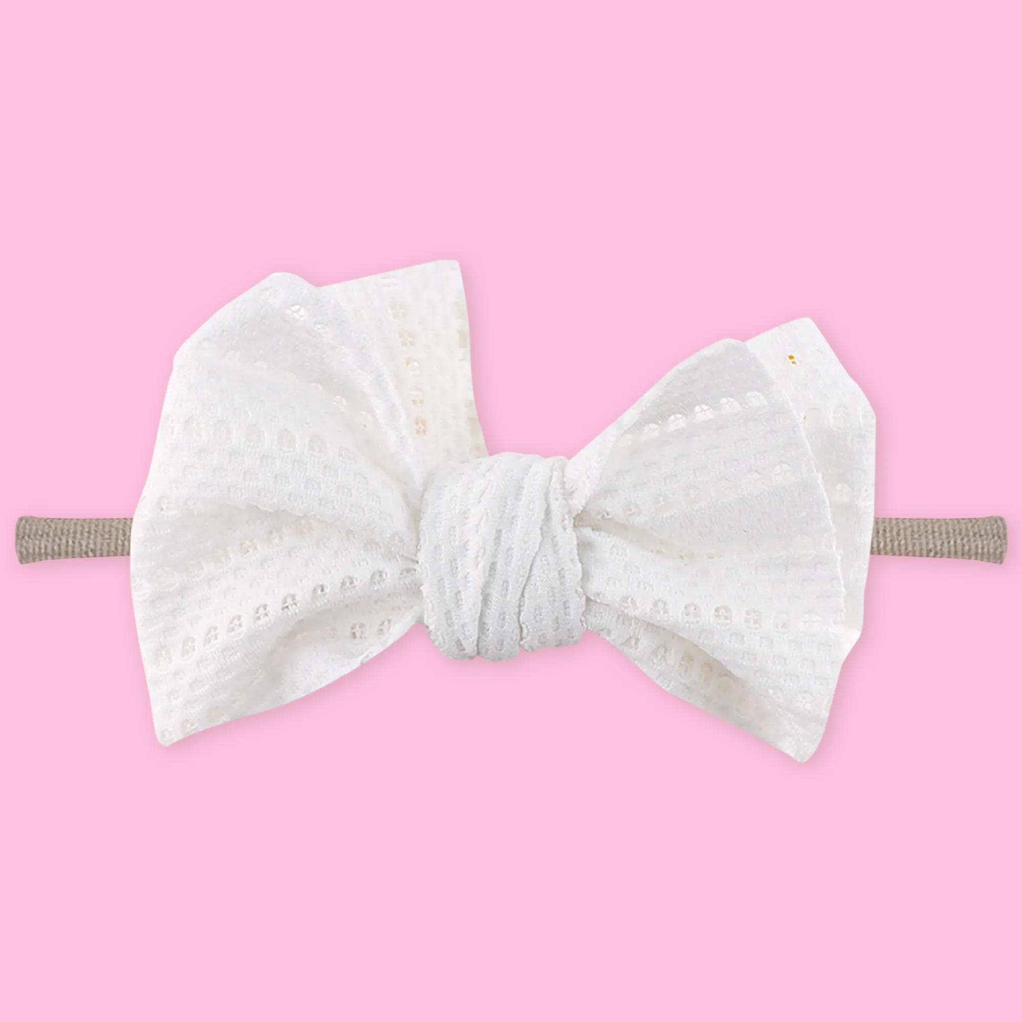 Polka Tots Free Size Bow Headband & Floral Sunglass Set - White