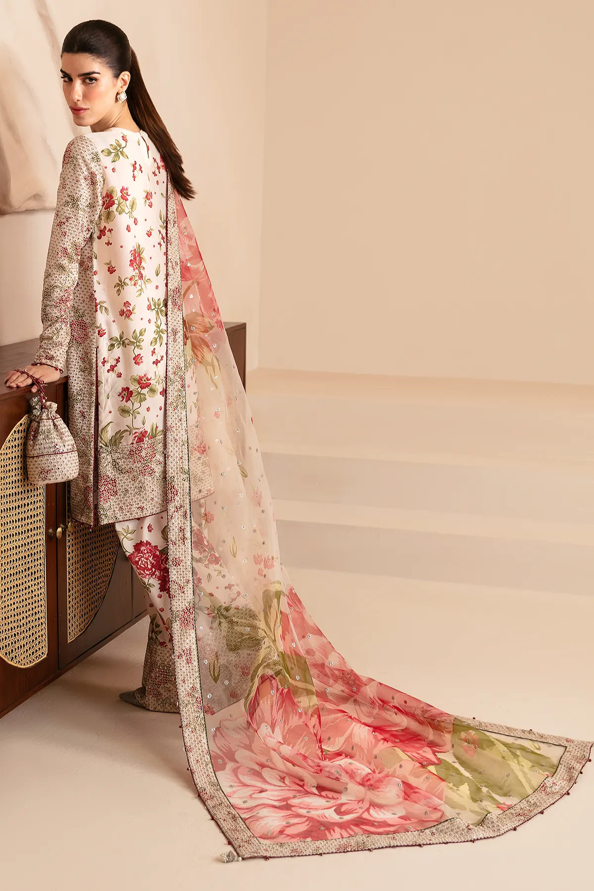 Premium Embroidered Raw Silk UR-7034