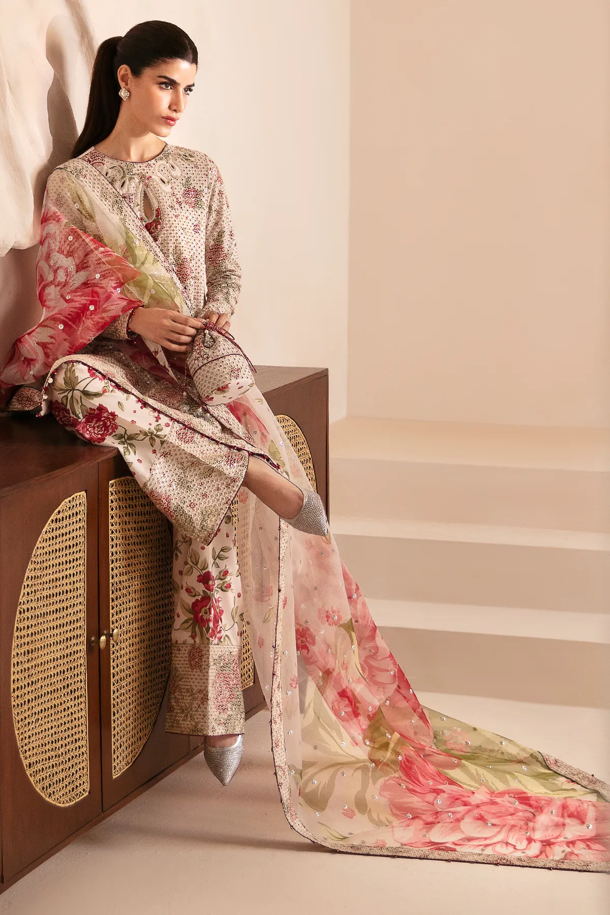 Premium Embroidered Raw Silk UR-7034