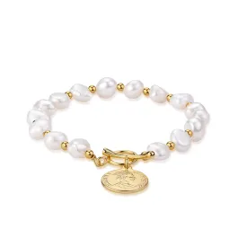 Queen Coin Pearl Bracelet