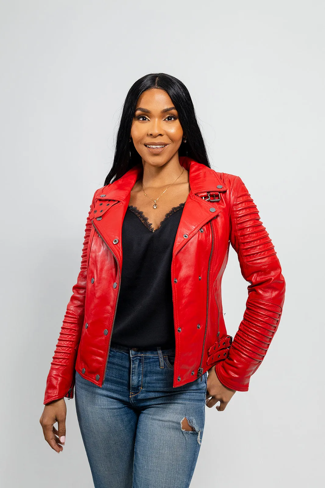 Queens Fashion Lambskin Leather Jacket