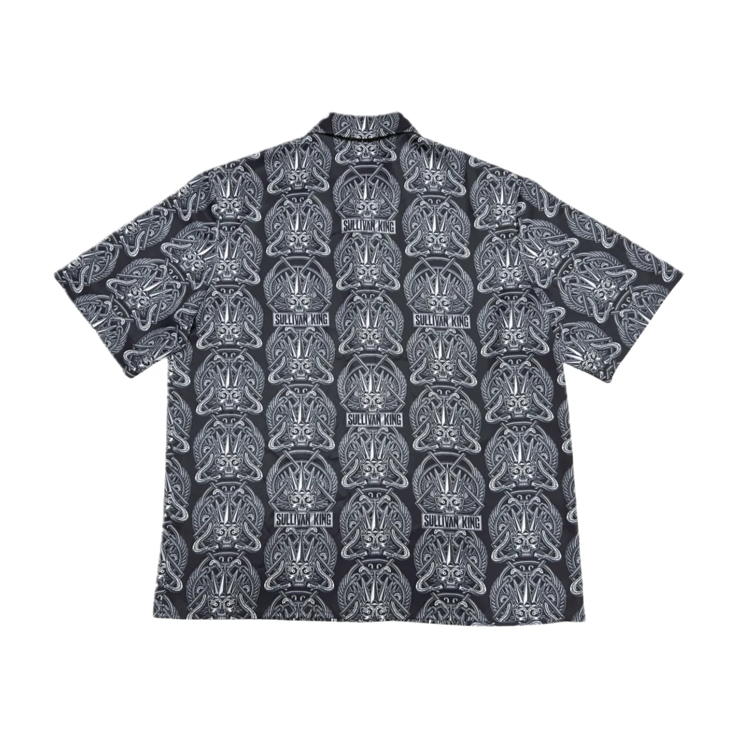 "Reckless Beach Club" Button Up Shirt (Serpent Skull)