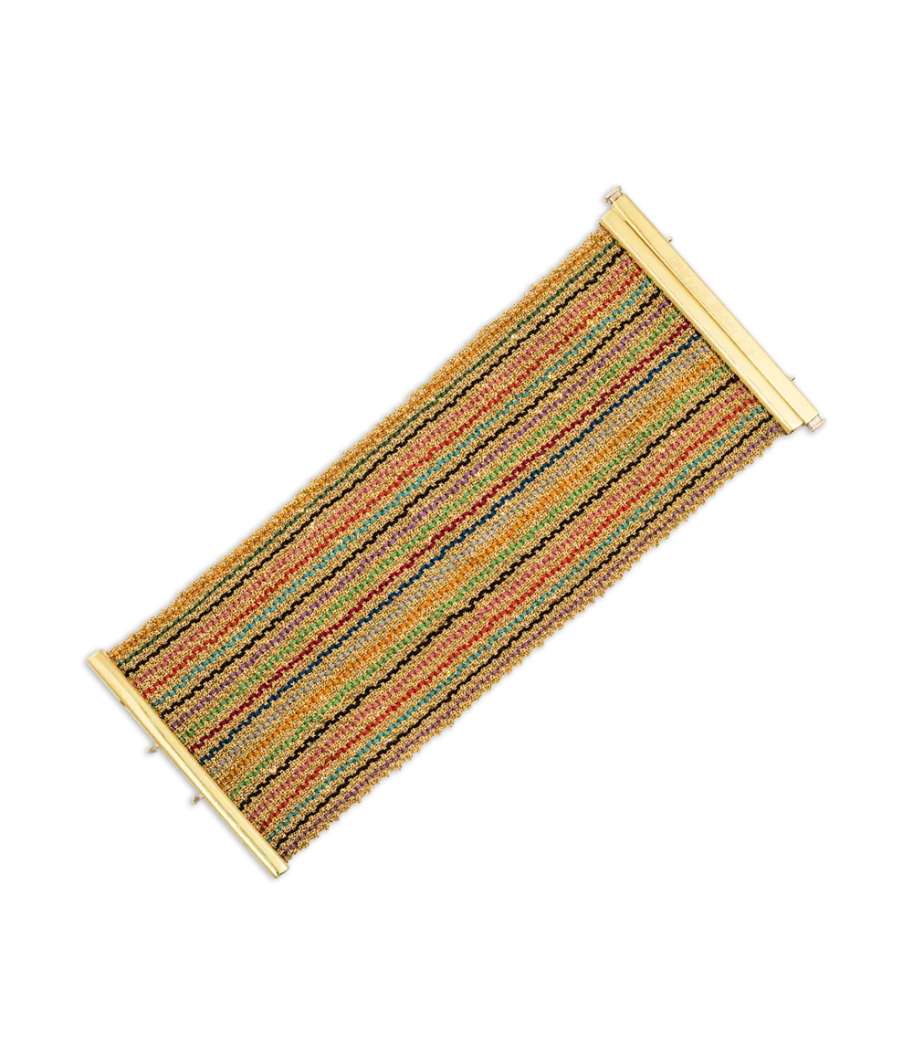 Rainbow Striped 6cm Woven Bracelet