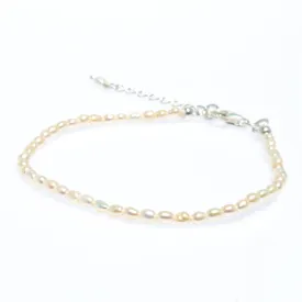 Rani Rice Pearl Bracelet Silver