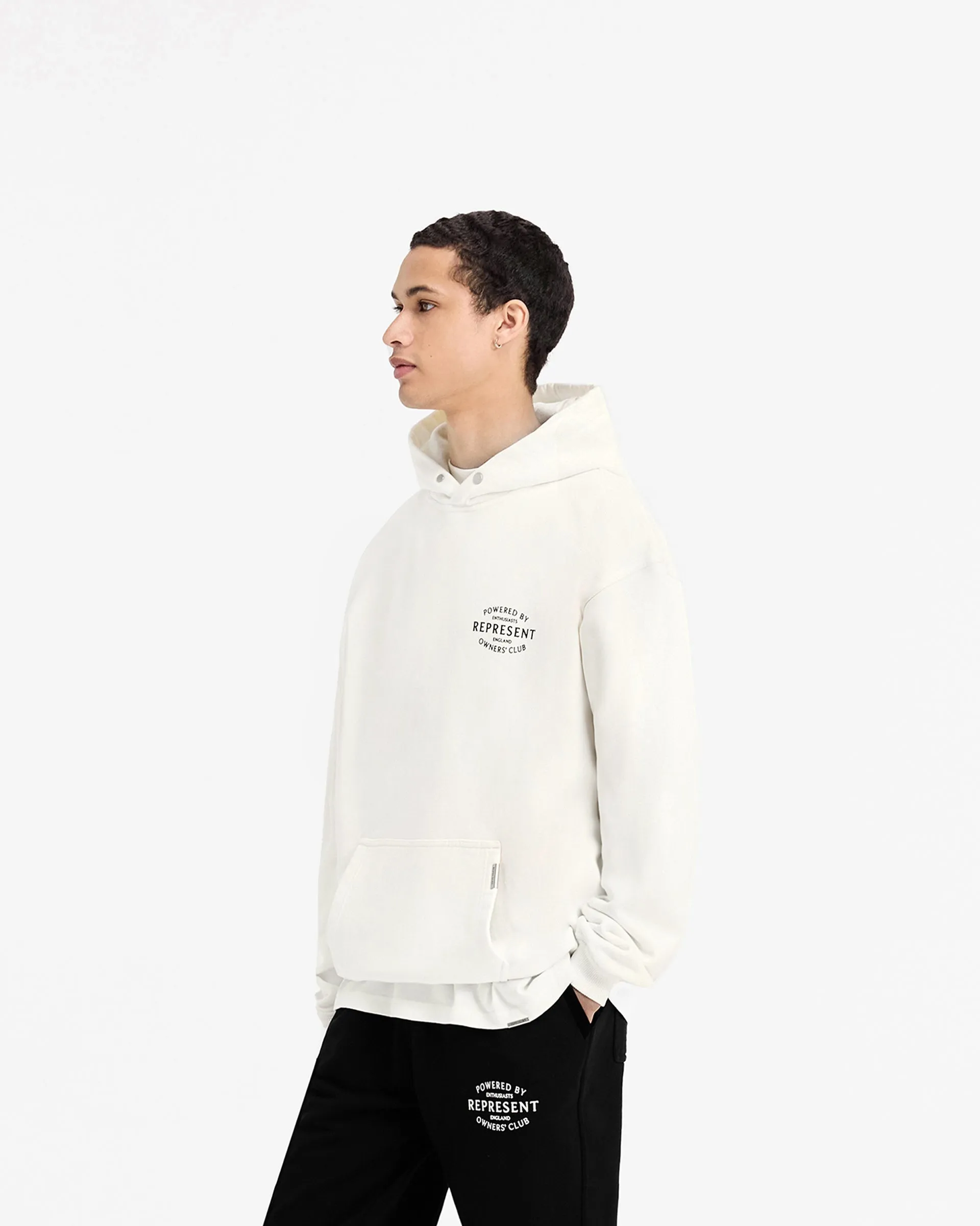 Represent Owners Club Stamp Hoodie - Flat White