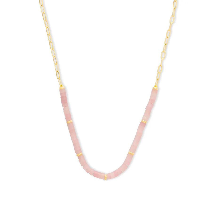 Rose Quartz Blush Gold Necklace