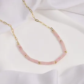 Rose Quartz Blush Gold Necklace