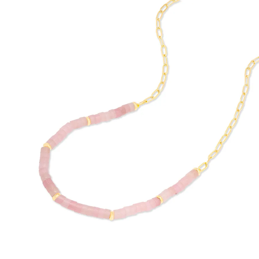 Rose Quartz Blush Gold Necklace