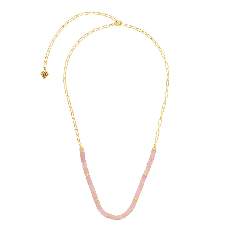 Rose Quartz Blush Gold Necklace