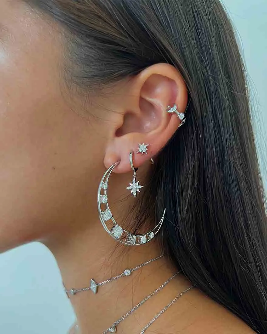 Selene Statement Hoops - Whitegold