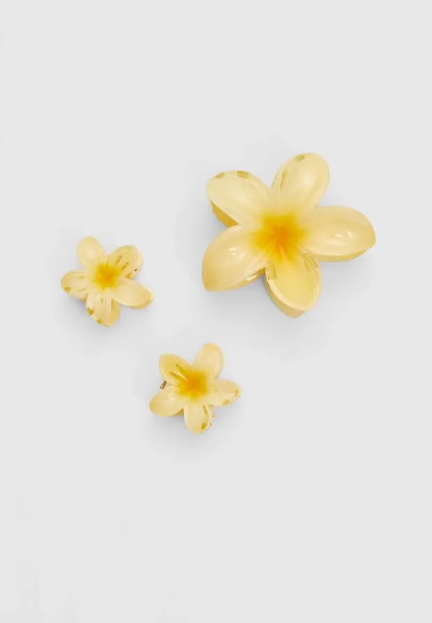 Set of 3 flower hair clips