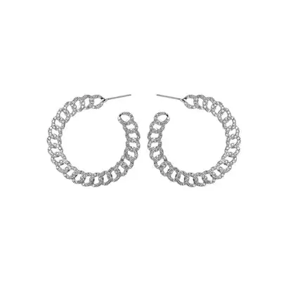 Silver Chainlink Hoop Earrings